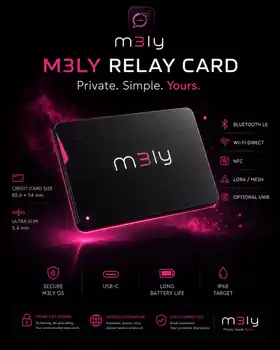 M3LY Relay Card concept prototype in black and magenta
